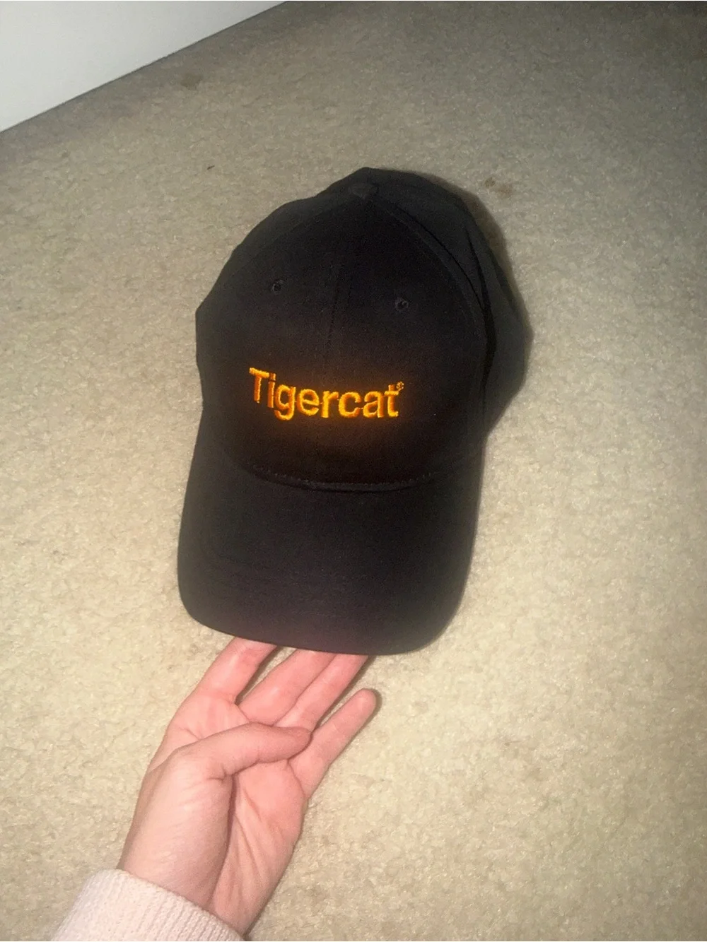 Black Pet Cap with Orange Embroidery